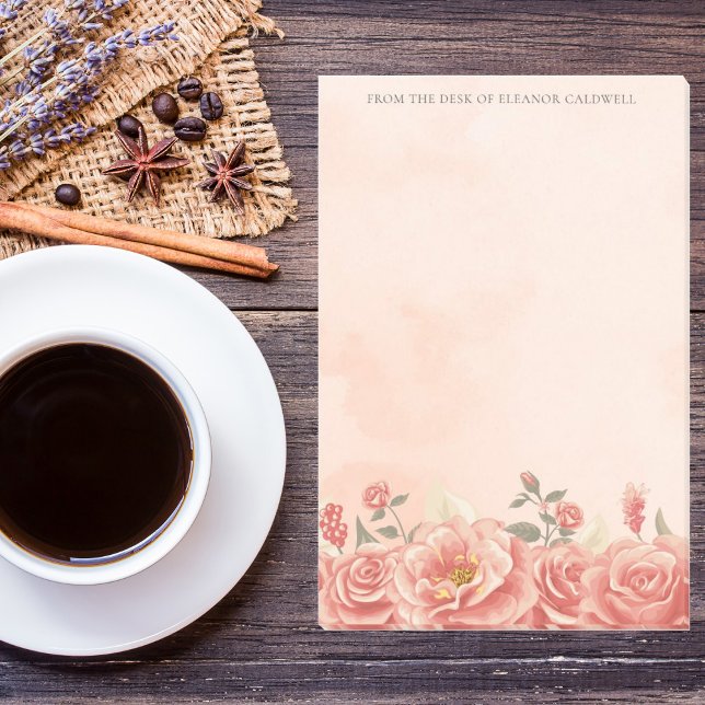 Old Fashioned Coral Roses Personalised Post-it Notes (Creator Uploaded)