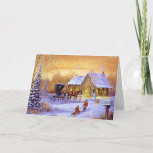 Old Fashioned Country Christmastime Holiday Card