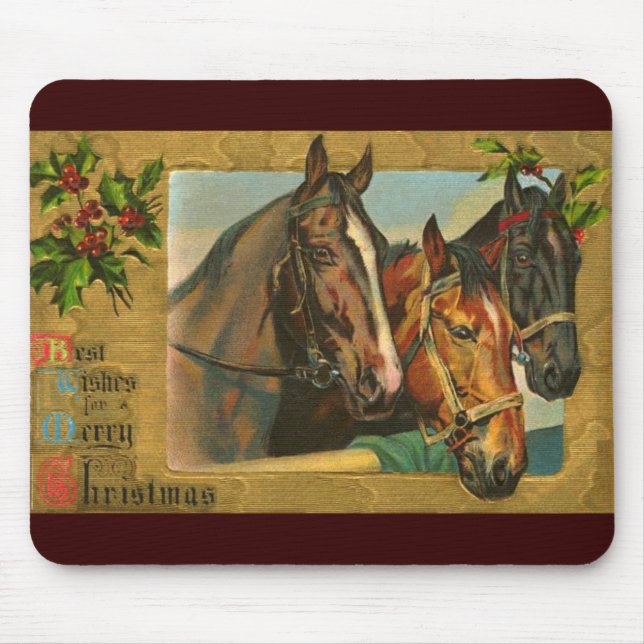 Old fashioned country Merry Christmas Mouse Mat (Front)
