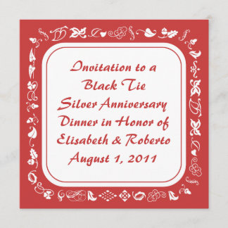 Old Fashioned Country Red & White Invitations