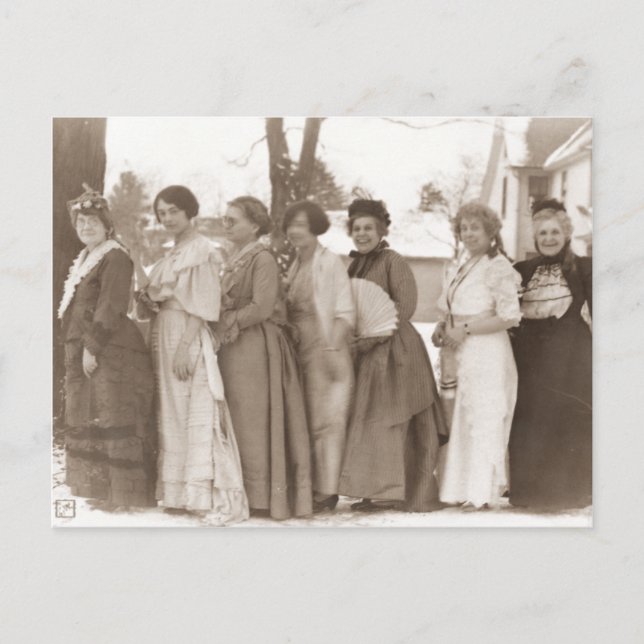 Old Fashioned Dresses Postcard (Front)