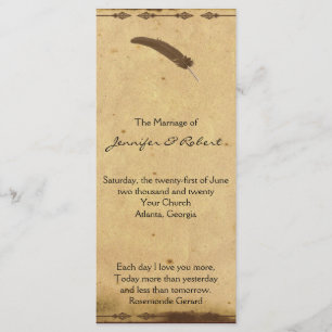 Old Fashioned Elegance Parchment Wedding Program Programme