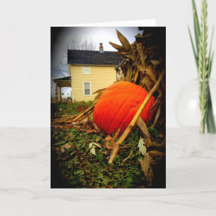 “Old-Fashioned Fall Harvest" Thanksgiving Card