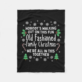 Old Fashioned Family Christmas Ugly Xmas Men Women Fleece Blanket
