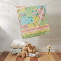 Old Fashioned Faux Quilt Baby Blanket