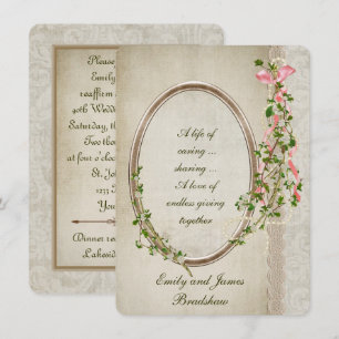 Old-Fashioned Floral Frame Invitation