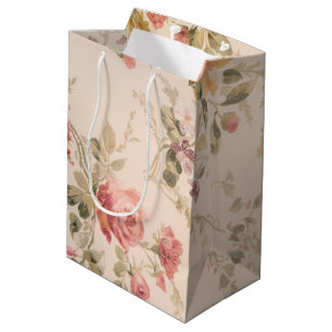 Old-fashioned Floral Wallpaper Medium Gift Bag