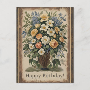 Old-fashioned Flower Bouquet Postcard