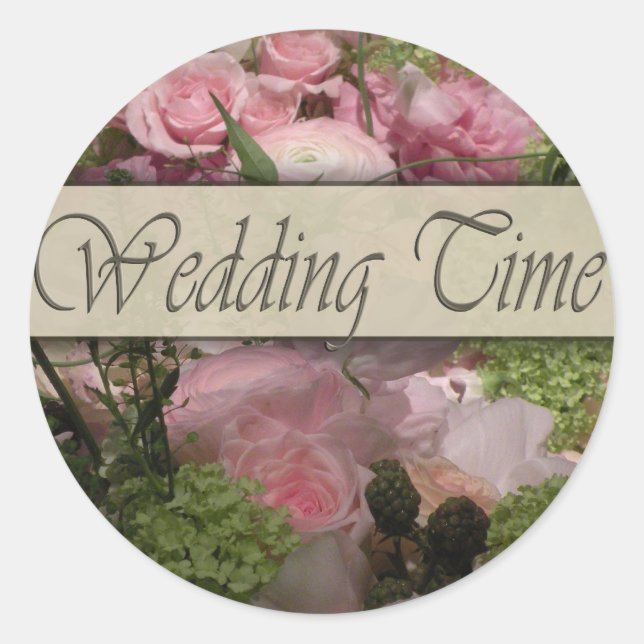 Old fashioned flower decoration classic round sticker (Front)