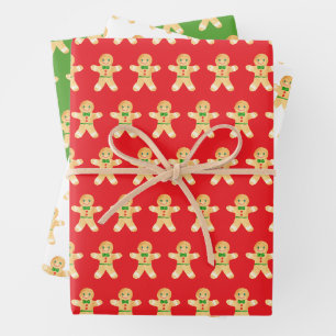 Old Fashioned Gingerbread Man Wrapping Paper Sheet