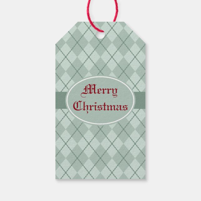 Old Fashioned Green Christmas Gift Tag (Back)