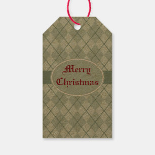 Old Fashioned Green Christmas Gift Tag