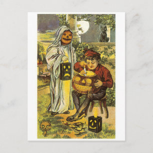 Old-fashioned Halloween, Jack-o'-lantern Postcard