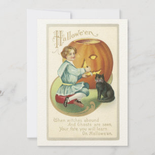 Old Fashioned Halloween Pumpkin Carving Invitation