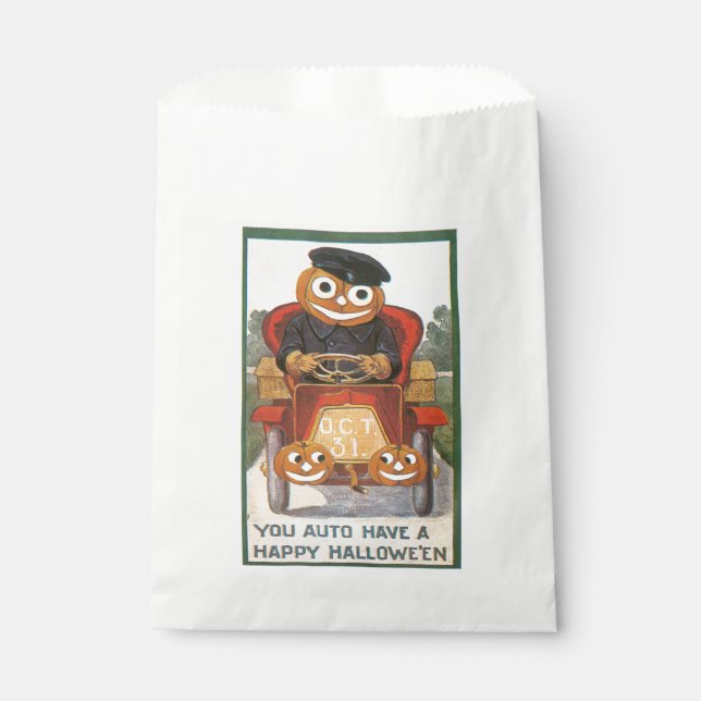 Old-fashioned Halloween, Pumpkin driver Favour Bags (Front)