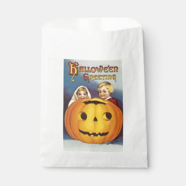 Old-fashioned Halloween, Pumpkin (jack-o'-lantern) Favour Bags (Front)