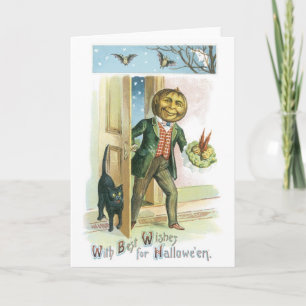 Old-fashioned Halloween, Pumpkin man Card