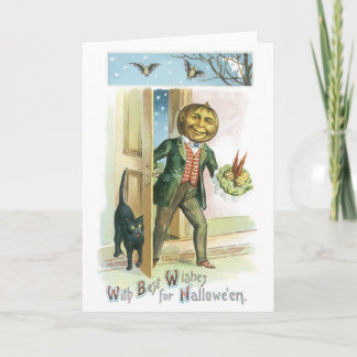 Old-fashioned Halloween, Pumpkin man Card