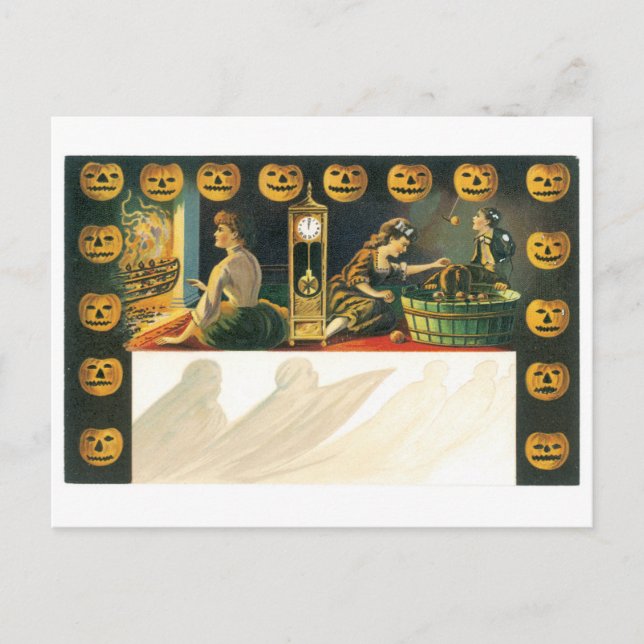 Old-fashioned Halloween, Pumpkin Postcard (Front)
