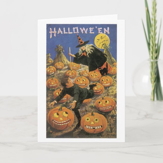 Old-fashioned Halloween, Witch Card (Front)