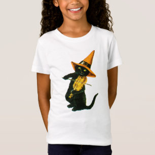 Old-fashioned Halloween, Witch cat playing Violin T-Shirt
