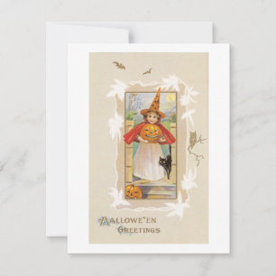 Old-fashioned Halloween, Witch girl Invitation