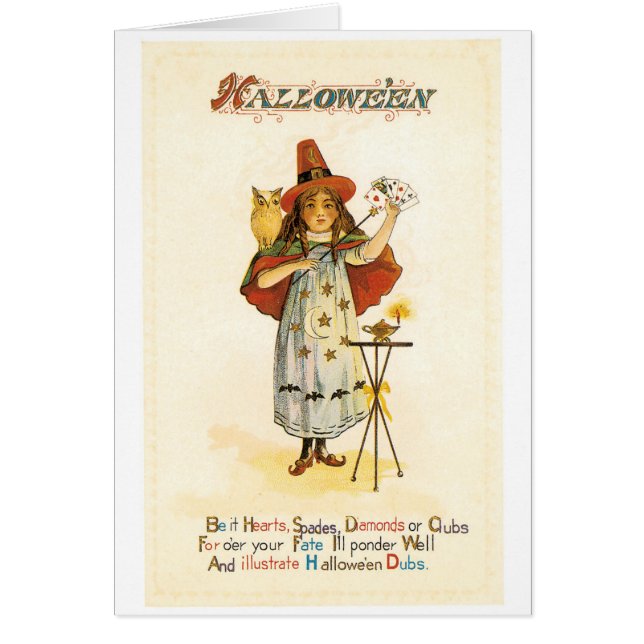 Old-fashioned Halloween, Witch girl with Owl (Front)