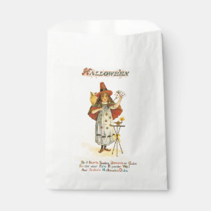 Old-fashioned Halloween, Witch girl with Owl Favour Bags