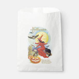Old-fashioned Halloween, Witch & Owl Favour Bags