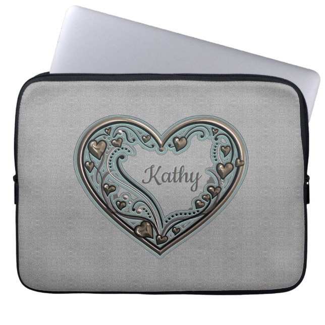 Old Fashioned Heart Laptop Sleeve (Front)