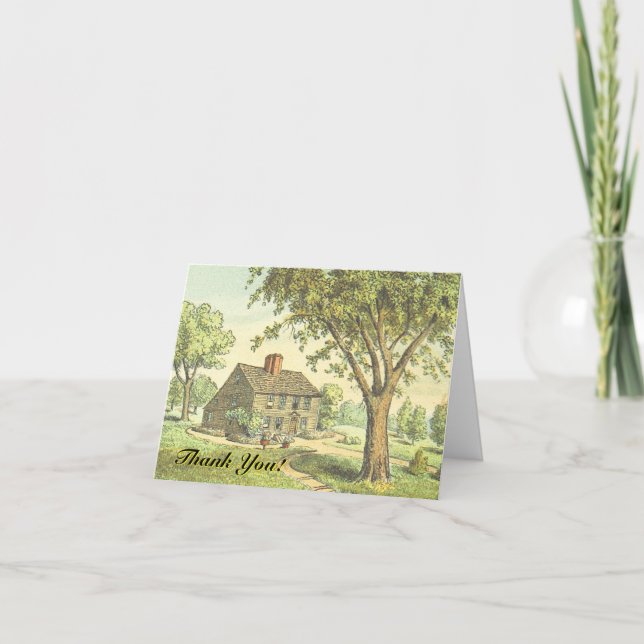 Old Fashioned Home, "Thank You!" Card (Front)