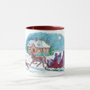 Old Fashioned Horse and Sleigh Christmas Mug