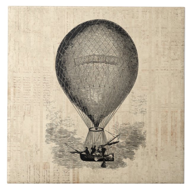 Old Fashioned Hot Air Balloon Tile (Front)