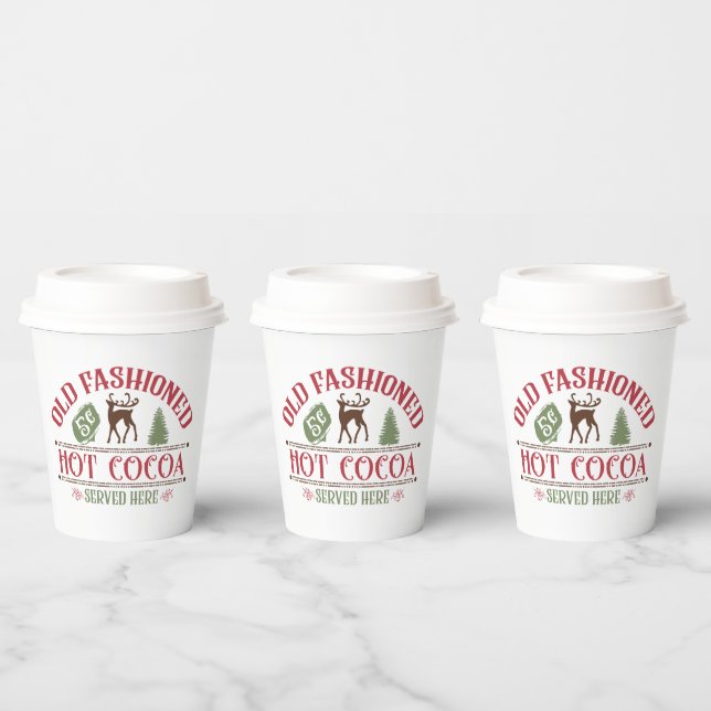 Old Fashioned hot cocoa Christmas party  Paper Cups (Multi)