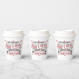 Old fashioned hot cocoa Christmas party Paper Cups