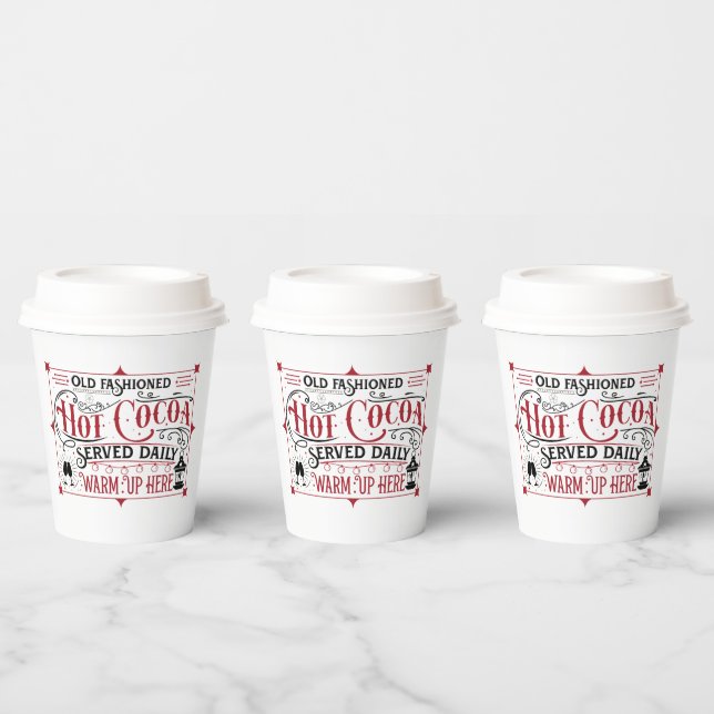 Old fashioned hot cocoa Christmas party  Paper Cups (Multi)