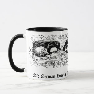 Old Fashioned Hunter's Mug with Deer & Boar