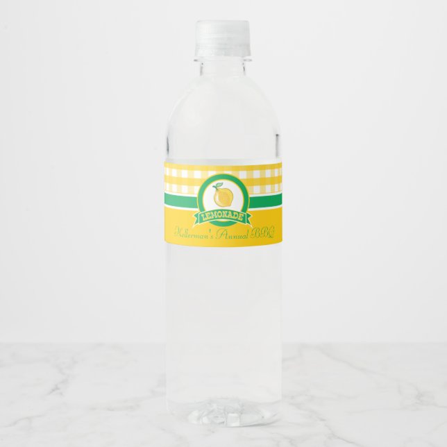 Old Fashioned Lemonade Water Bottle Label (Front)