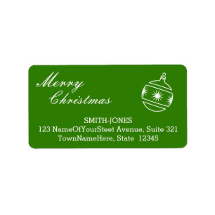 Old Fashioned "Merry Christmas" Address Label