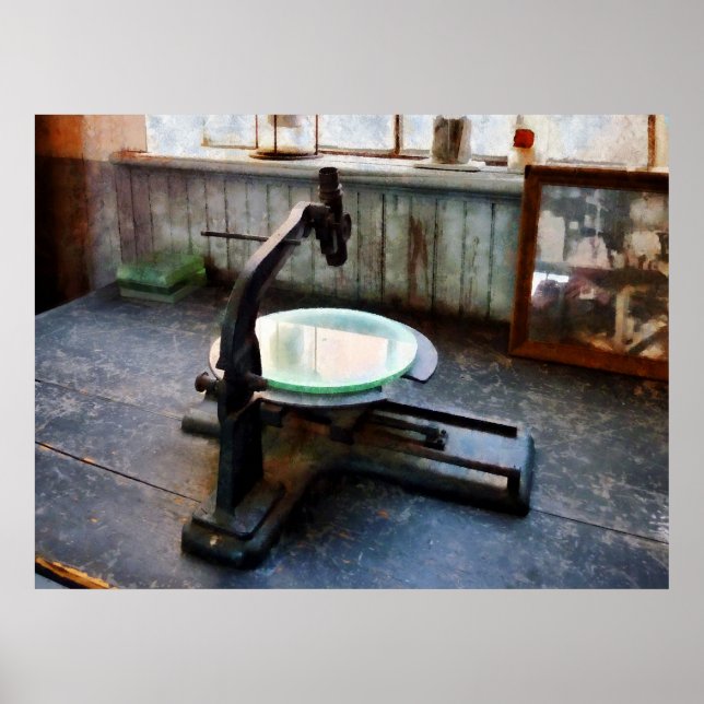 Old Fashioned Microscope Poster (Front)