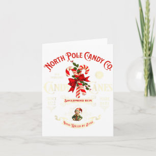 Old Fashioned North Le Candy Cane Company Elf Chri Card