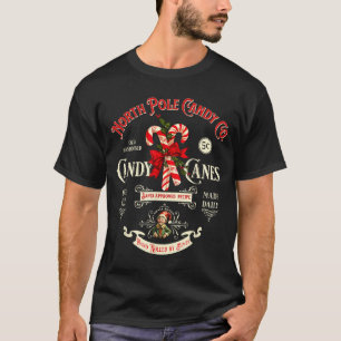 Old Fashioned North Le Candy Cane Company Elf Chri T-Shirt