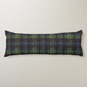 Old Fashioned Organic Style Dark Blue Plaid Body Cushion