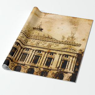 Old-fashioned paris franceaged, ancient, antique,  wrapping paper