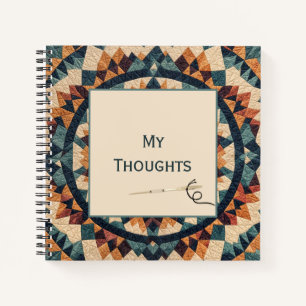 Old-fashioned Patchwork Kaleidoscope Quilt Pattern Notebook