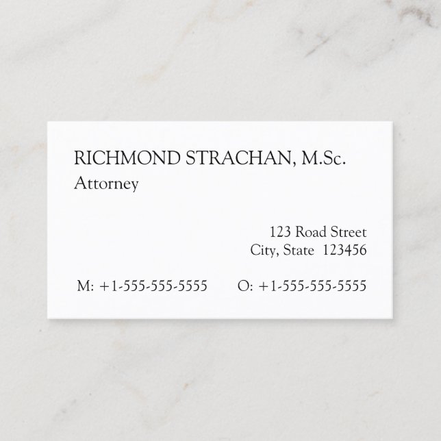 Old Fashioned Professional Business Card (Front)