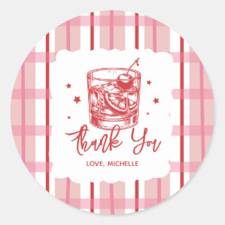 Old Fashioned Red Cherry on Top Thank You Classic Round Sticker