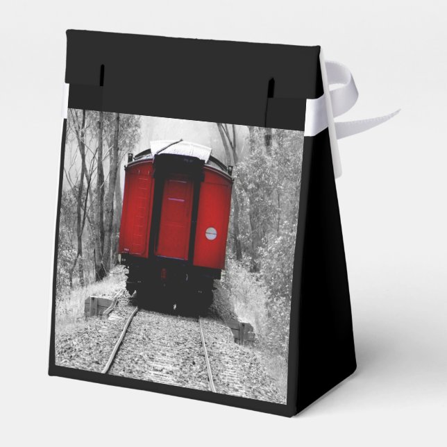 Old Fashioned Red Steam Train Favour Box (Back Side)