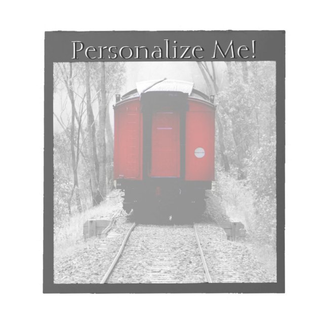 Old Fashioned Red Steam Train Notepad (Front)