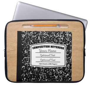 Old Fashioned Retro Composition Book Laptop Sleeve
